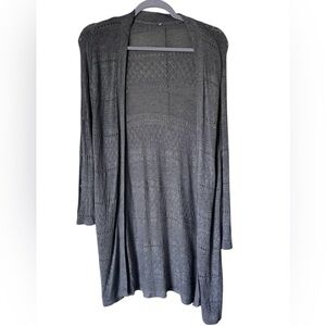 Gray Open Front Longline Duster Cardigan Size Large
